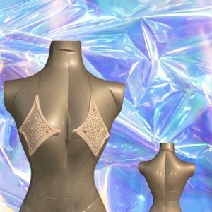 2 piece sexy stripper outfit with rhinestones.